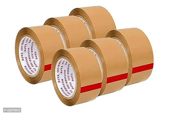 Brown Bopp Packing Tape, 2 Inch X 65 Meters Long-Pack Of 6, Strong Heavy-Duty Industrial Shipping Packaging Tape For Moving Office And Storage-thumb0