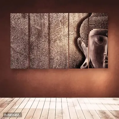 Buddha Multiple Frames Wall Painting For Living Room, Bedroom, Hotels & Office With Sparkle Touch 7mm Hard Wooden Board (50*30 inches)