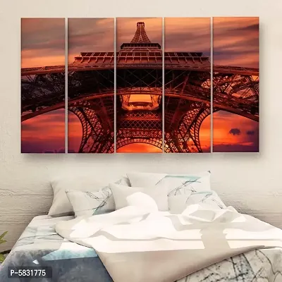 Skyline  Multiple Frames Wall Painting For Living Room, Bedroom, Hotels & Office With Sparkle Touch 7mm Hard Wooden Board (50*30 inches)-thumb0