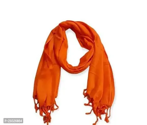 Elite Orange Rayon Solid Stoles For Women Pack Of 1