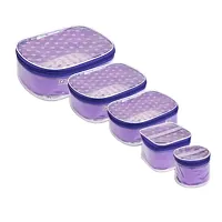 Pack of 5 Purple Polka Dot Printed Makeup  Jewellery Vanity Box-thumb2