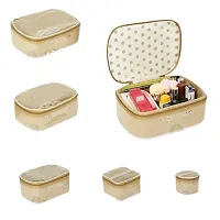 Pack of 5 Brown Polka Dot Printed Makeup  Jewellery Vanity Box-thumb1