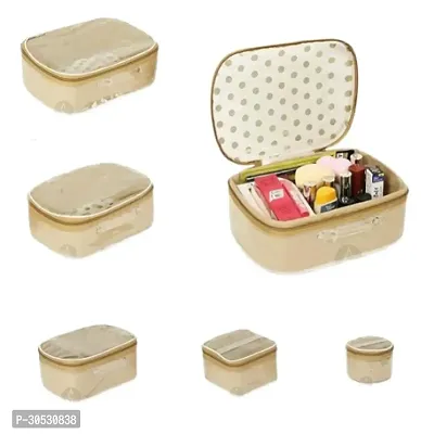 Pack of 5 Brown Polka Dot Printed Makeup  Jewellery Vanity Box-thumb2