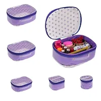 Pack of 5 Purple Polka Dot Printed Makeup  Jewellery Vanity Box-thumb1