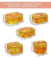 Pack of 5 Orange Flower Printed Vanity Box-thumb1