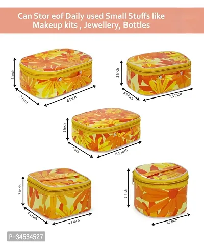 Pack of 5 Orange Flower Printed Vanity Box-thumb2