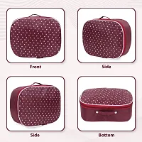 Abag Pack of 3 Maroon Star Printed Makeup and Jewellery Vanity Box-thumb2