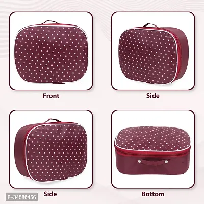 Abag Pack of 3 Maroon Star Printed Makeup and Jewellery Vanity Box-thumb3