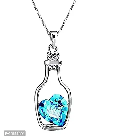 Glass (Wish) Pendant Necklace with Real 