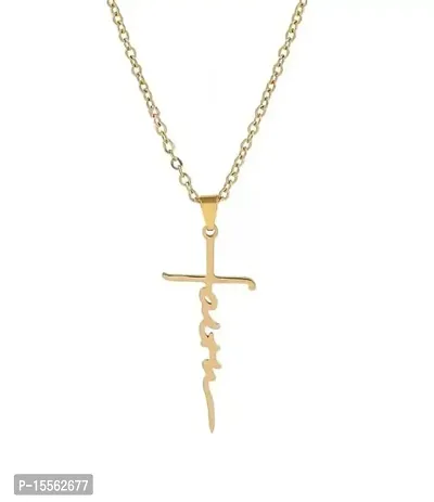 Faith CZ Diamond Cross Pendant Necklace, Gold – Zahra Jewelry
