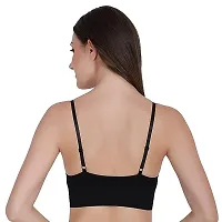 Sanzzy Women Everyday Lightly Padded Bra Free Size 28 to 34 (Black)-thumb1