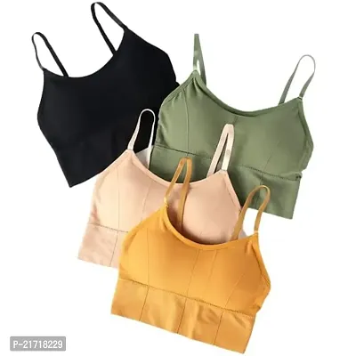 Sanzzy Women Everyday Lightly Padded Bra 28 to 34 Free Size (Black-Green-Beige-Yellow)