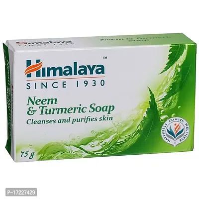 Himalaya Since 1930 Neem  Turmeric Cleanses and Purifies Skin Soap 75g Pack of 2