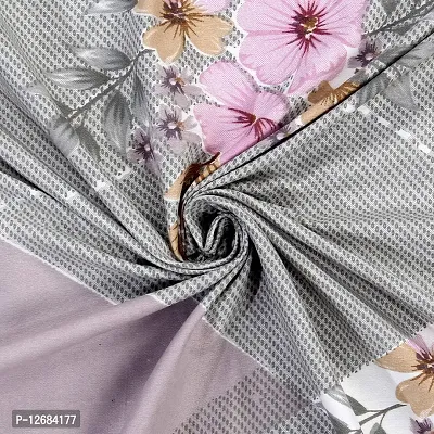 Ameyaa Modern Design Printed King Size Elastic Fitted Double Bedsheets Size- 78x72x6 Inch (Pink  Grey)-thumb2