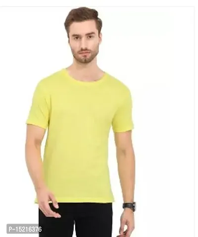 Men Cotton Round Neck Slim Fit Casual T-Shirt-thumb0