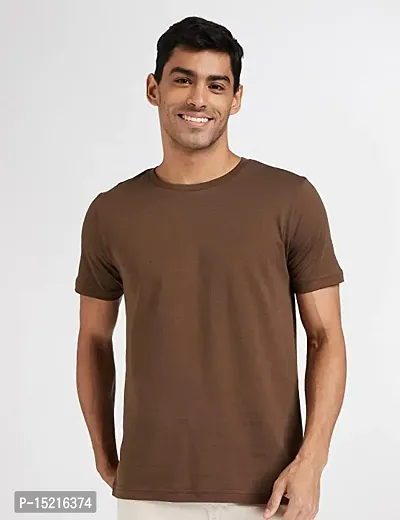 Men Cotton Round Neck Slim Fit Casual T-Shirt-thumb0