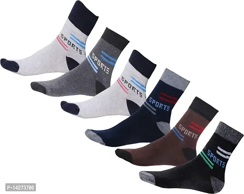 Socks for Men  Women Unisex Stylish Designer Sports Socks for Boys  Girls Ankle Socks for Men Anti-Slip Athletic Socks for Running, Gym Soft Ankle Length Socks Men - Pack of 6-thumb0