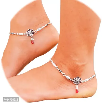 Silver Plated Indian Anklets Payal Gift For Her Gift For Wife Gift For Women Alloy Anklet