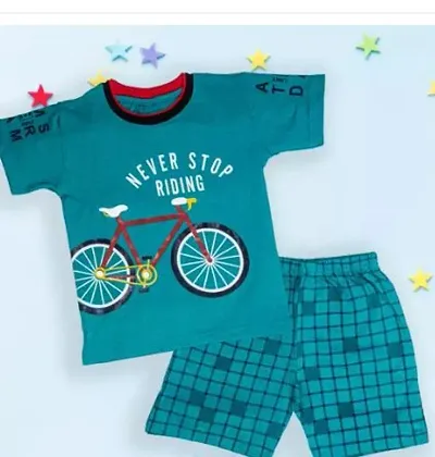 Stylish Crepe T-Shirts with Shorts For Boys