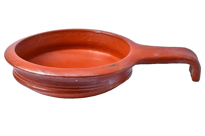 Clay Pots India Mud Pottery Earthen Cookware Mitti Handi Clay Pot for Cooking and Serving Naturl Red Small 1 Liter
