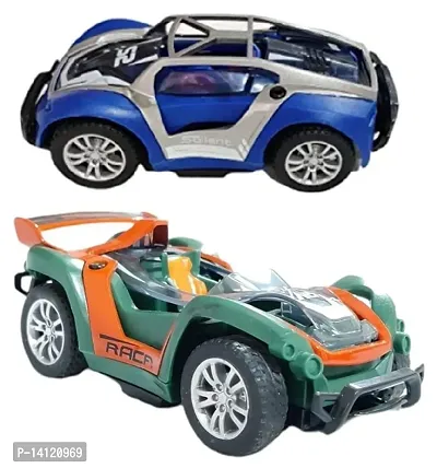 2 Pcs , Mini Metal Diecast PullBack Car Modified Concept Model Collection of Toy Cars for Kids , Multicolor-thumb0
