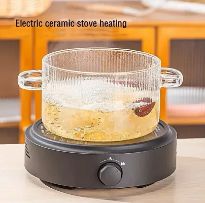 Flame Safe Heat Resistant Borosilicate Clear Glass Cooking Pot