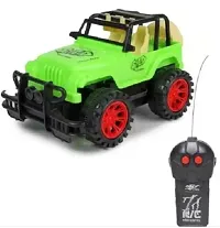 Remote control Jeep Toy , 2 Channel RC Jeep Off-Road Forward Backward Movement - Economy Series Car Vehicle Crawler Toy - Green-thumb1