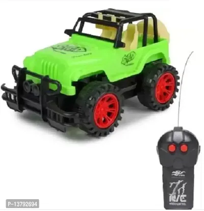 Remote control Jeep Toy , 2 Channel RC Jeep Off-Road Forward Backward Movement - Economy Series Car Vehicle Crawler Toy - Green-thumb2