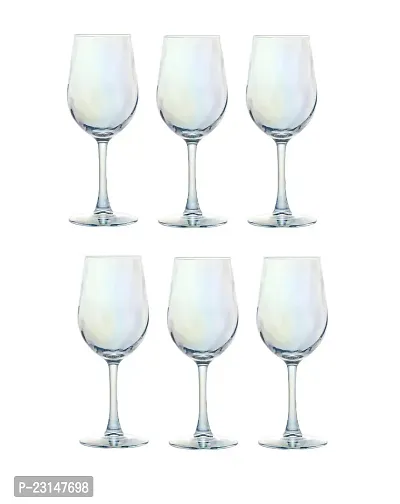 Iridescent Electro Silver 315 ML Champange Wine Glass Set Red White Wine Glass Long Champagne Wine Glass Set Pack of 6 , Clear-thumb0