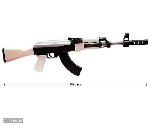 23 Inches Long AK47 Gun Toy BB Bullet Gun AK 47 with 500 Plastic BB Bullets Long Range Army Style Toy Gun for Kids Boys Adults ,White-thumb2