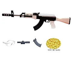 23 Inches Long AK47 Gun Toy BB Bullet Gun AK 47 with 500 Plastic BB Bullets Long Range Army Style Toy Gun for Kids Boys Adults ,White-thumb2