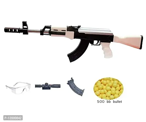 23 Inches Long AK47 Gun Toy BB Bullet Gun AK 47 with 500 Plastic BB Bullets Long Range Army Style Toy Gun for Kids Boys Adults ,White-thumb3