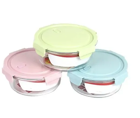 Leak Proof Food Storage Container With Air Vent Lid Of Borosilicate  Glass(940ml)