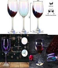 Iridescent Electro Silver 315 ML Champange Wine Glass Set Red White Wine Glass Long Champagne Wine Glass Set Pack of 6 , Clear-thumb4