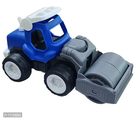 Inertia Friction Powered Road Roller Toy Push and Go Construction Vehicle Road Roller Truck For Little Engineers Toy Set , Blue-thumb0