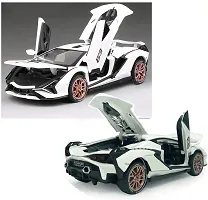 1:32 Scale Metal Diecast Pullback Super Luxury Sports Car with Openable Doors Bonnet  Trunk Light Sound Car gift for Boys  Decor , White-thumb3