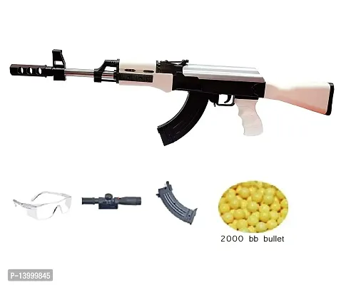 23 Inches Long AK47 Gun Toy BB Bullet Gun AK 47 with 2000 Plastic BB Bullets Long Range Army Style Toy Gun for Kids Boys Adults ,White-thumb3