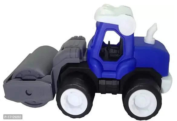 Inertia Friction Powered Road Roller Toy Push and Go Construction Vehicle Road Roller Truck For Little Engineers Toy Set , Blue-thumb2