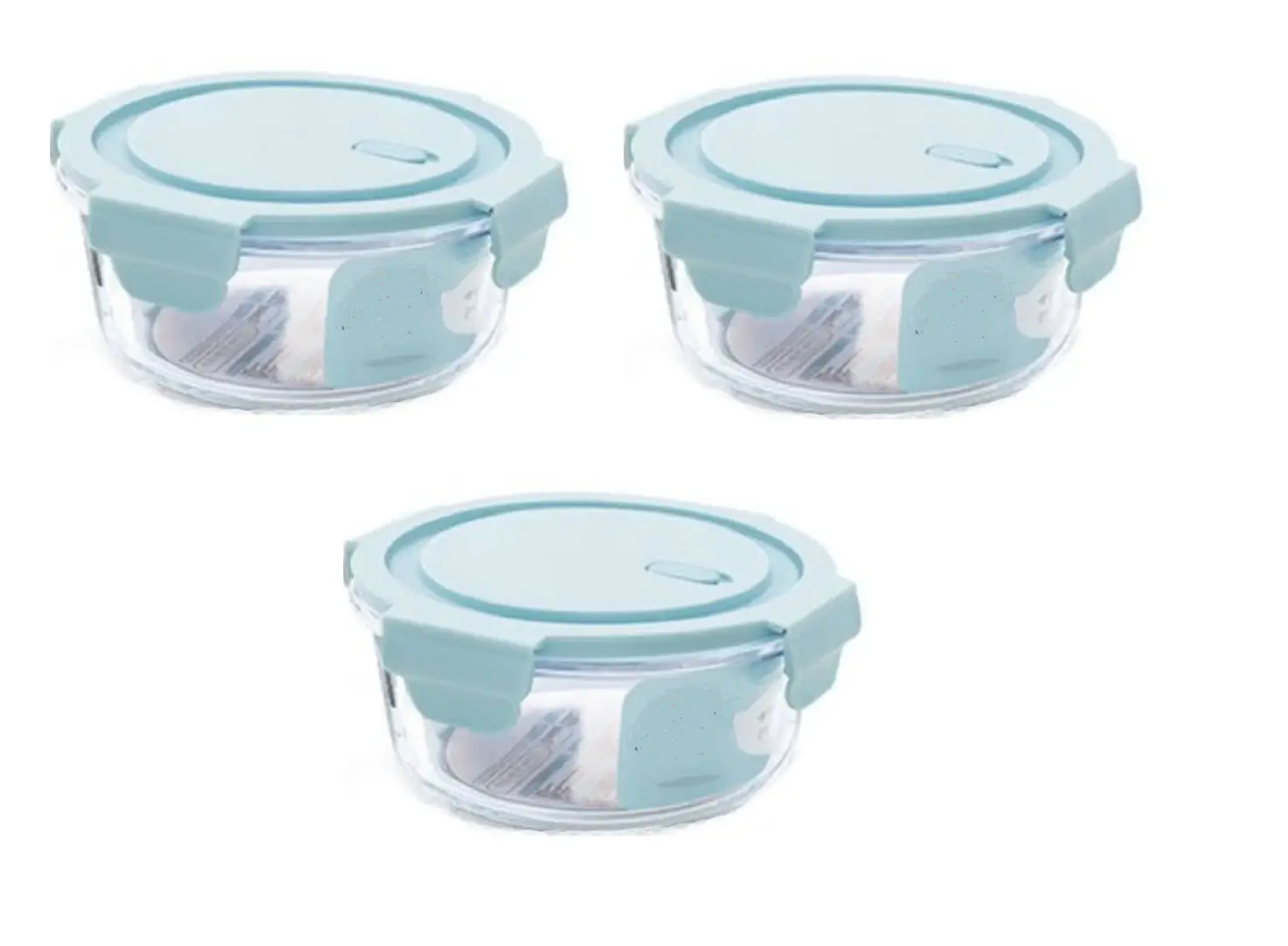 Leak Proof Food Storage Container With Air Vent Lid Of Borosilicate  Glass(940ml)