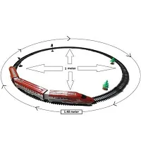 Battery Operated Train Track with Light Sound Bullet Train Toy Set  Tracks ,  1.3 Meter long Track with 2 Way Metro Train Toy Set for kids , Red-thumb1