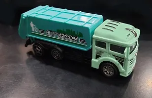 5 Inches Inertia Friction Powered Garbage Dumper Mini Truck Toy Metal Diecast Truck with Plastic Movable parts , Toy For kids Boys-thumb1