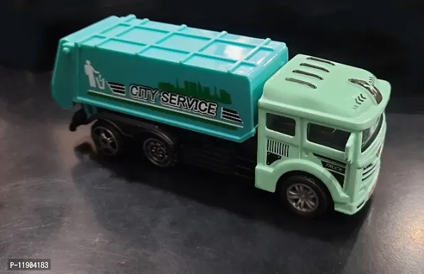 5 Inches Inertia Friction Powered Garbage Dumper Mini Truck Toy Metal Diecast Truck with Plastic Movable parts , Toy For kids Boys-thumb2