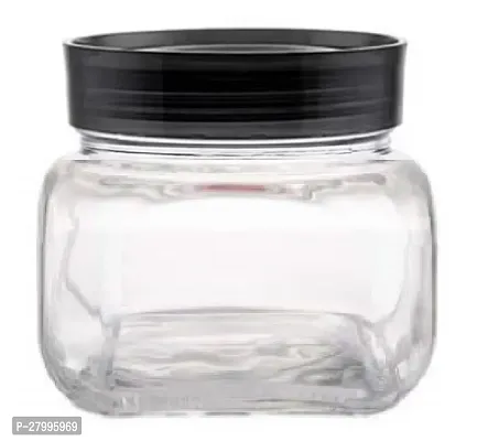 500 ML , Square Shaped Pop Jar Storage Glass Container with Airtight Lid - Grocery , Cookie , Candy Jar, Multipurpose Kitchen Container Glass Jar-thumb0