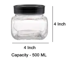 500 ML , Square Shaped Pop Jar Storage Glass Container with Airtight Lid - Grocery , Cookie , Candy Jar, Multipurpose Kitchen Container Glass Jar-thumb1
