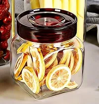 500 ML , Square Shaped Pop Jar Storage Glass Container with Airtight Lid - Grocery , Cookie , Candy Jar, Multipurpose Kitchen Container Glass Jar-thumb2