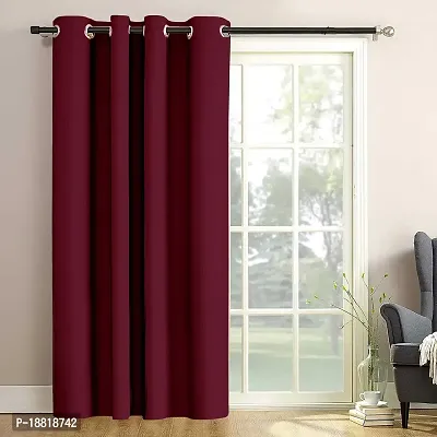 DecorStore Window Curtain Mehroon Solid Room Darkening Thermal Insulated Blackout Grommet for Living Room-thumb0