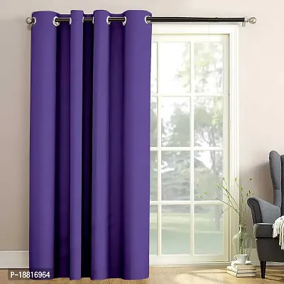 DecorStore Window Curtain Purple Solid Room Darkening Thermal Insulated Blackout Grommet for Living Room-thumb0