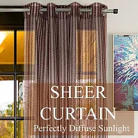 DecorStore Maroon Transparent Sheer Curtains Single Curtain 5 feet with Silver Eyelets Draperies for Living Room/Bedroom give Your Home a Elegant Look.-thumb1