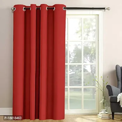 DecorStore Window Curtain Red Solid Room Darkening Thermal Insulated Blackout Grommet for Living Room-thumb0