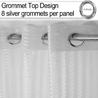 DecorStore White Transparent Sheer Curtains Single Curtain 5 feet with Silver Eyelets Draperies for Living Room/Bedroom give Your Home a Elegant Look.-thumb2